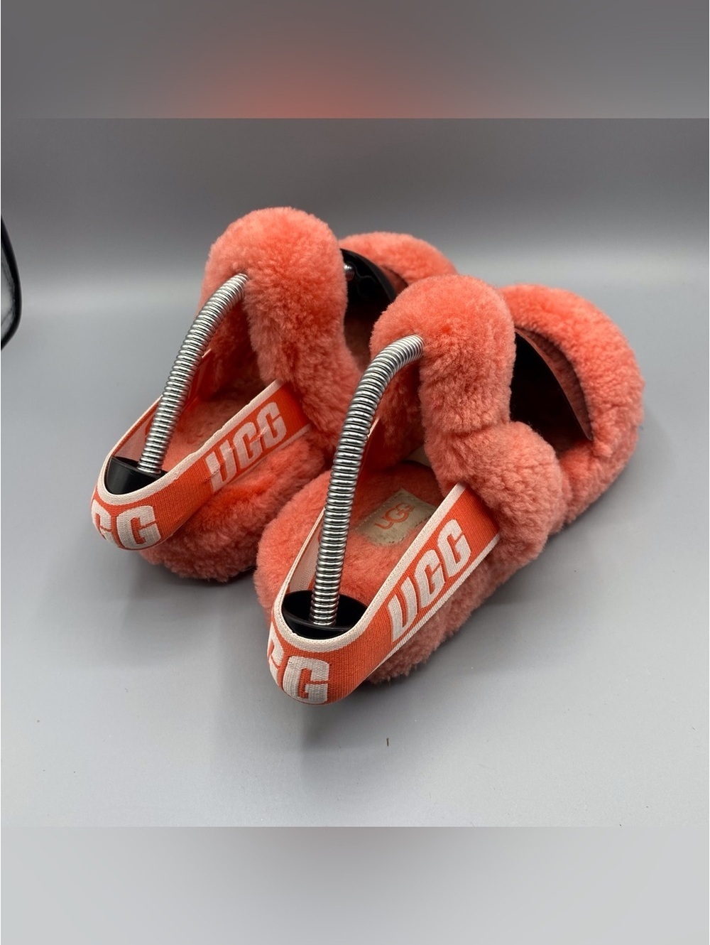 UGG Coral Sheepskin Fluff Slide Sandals - Picture 2 of 4